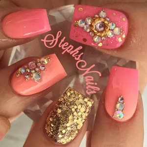 Coral Florals | Nail designs fro spring