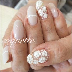 Pretty White Flowers | Floral Nail Art designs for spring