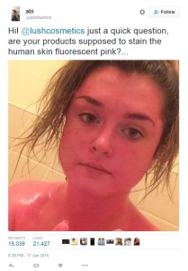 The Girl that Turned Pink after Using Lush Products