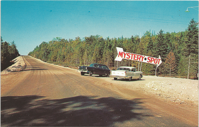 The World Famous MYSTERY SPOT Tourist Attraction 5 Miles from the Mackinaw Bridge Photographer Unk