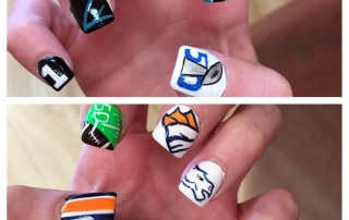 Carolina Panthers vs Denver Bronco nails