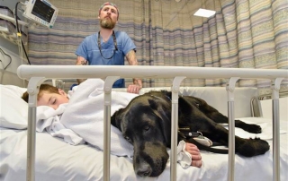 Mahe with James in hospital