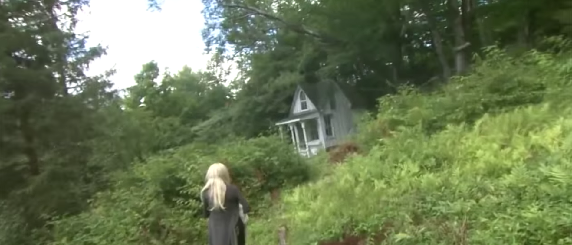 Women renovates run down cabin into a she shed