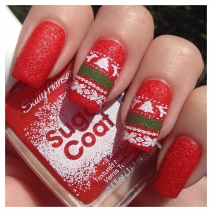 Christmas Sweater | Textured Nails For Festive Season