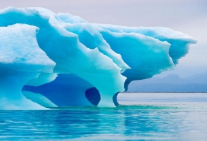 Beautiful blue iceberg drifting in Alaskan waters