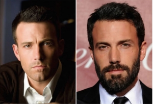 Ben Affleck with and without beard