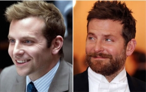 Bradley Cooper with and without beard