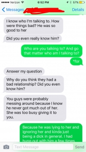 Jealous boyfriend messages wrong number