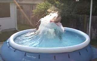 Mom Starts Filming An Ordinary Backyard Pool, But What Happened In The Center Made The Kids Scream