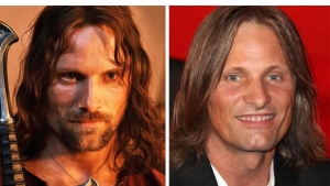 Viggo Mortensen with and without beard
