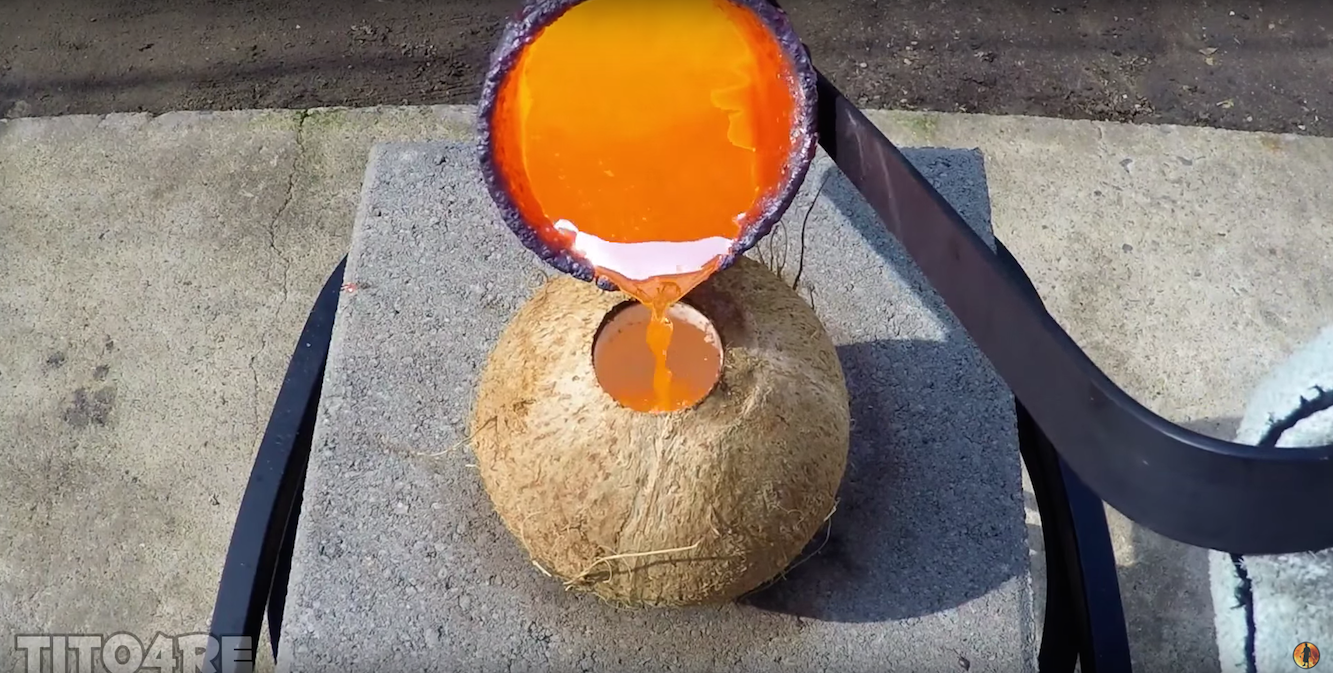 Molten Copper in Coconut