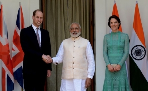 Prince William in India Shaking Hands WIth Narendra Modi