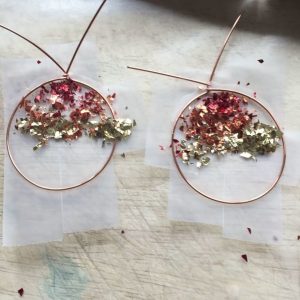 DIY Glitter Earrings - Apply Glitter In Pattern