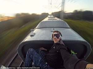 Death-defying train surfer Alex Nomernoy has found notoriety online by dicing with death