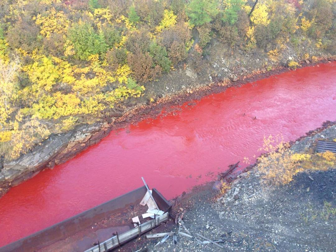 A River In Russia Has Turned Blood Red For A Very Horrible Reason