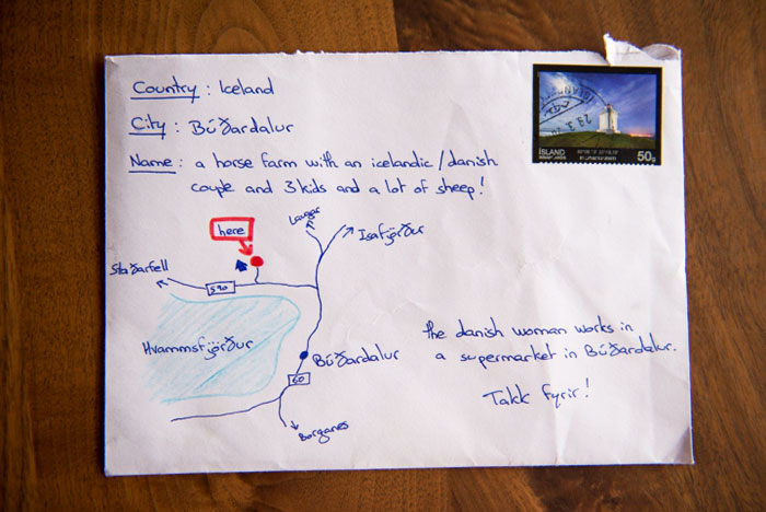A Hand drawn map as address