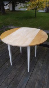 striping and sanding the table | DIY flower table project