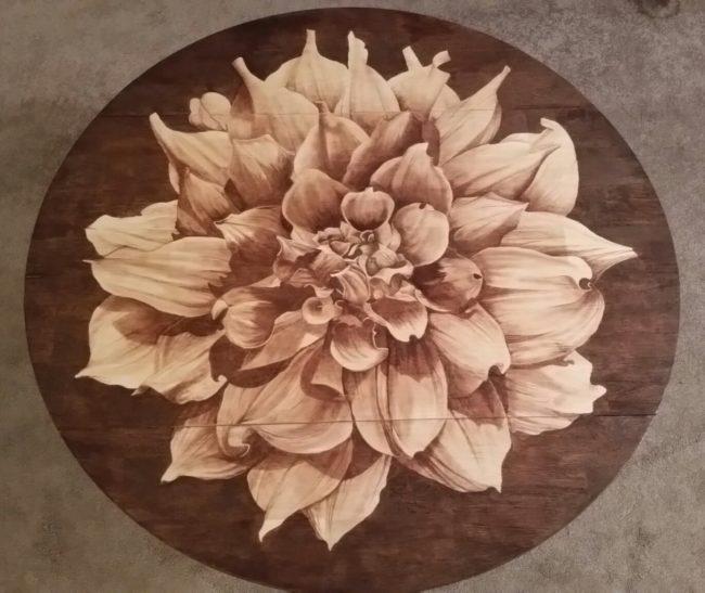 took 9 months to complete this cool DIY flower table project