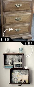 DIY Drawer Shelves Into Wall Decoration