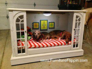 TV Console Into A Pet Bed