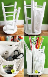 Wooden Stool Into A Tool And Craft Organizer